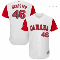 Mens Canada Baseball Majestic 46 Ryan Dempster White 2017 World Baseball Classic Authentic Team Jersey