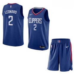 Clippers 2 Kawhi Leonard Blue City Edition Nike Swingman Jersey  With Shorts