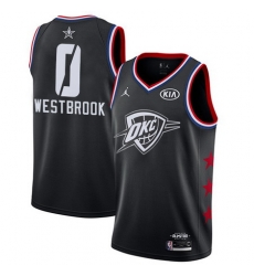 Thunder 0 Russell Westbrook Black Youth Basketball Jordan Swingman 2019 AllStar Game Jersey