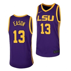 LSU Tiger Tari Eason Purple College Basketball 2021 Transfer Jersey