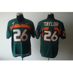 Hurricanes #26 Sean Taylor Green Stitched NCAA Jerseys