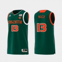 Men Miami Hurricanes Anthony Mack Green Replica College Basketball Jersey