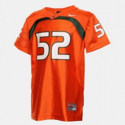 Men Miami Hurricanes Ray Lewis College Football Orange Jersey