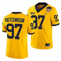 Michigan Wolverines Aidan Hutchinson Maize 2021 Orange Bowl Playoffs Limited Jersey