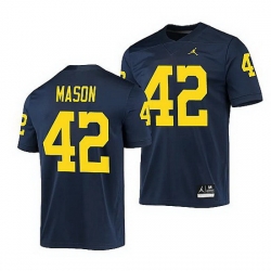 Michigan Wolverines Ben Mason Navy Game Men'S Jersey