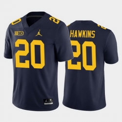 Michigan Wolverines Brad Hawkins Navy Home Men'S Jersey