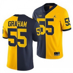 Michigan Wolverines Brandon Graham Navy Maize Split Edition Nfl Alumni Jersey