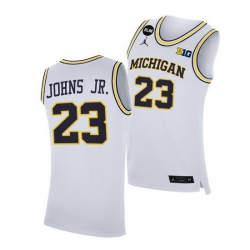 Michigan Wolverines Brandon Johns Jr. 2021 Big Ten Regular Season Champions Blm White Jersey