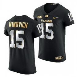 Michigan Wolverines Chase Winovich Golden Edition Nfl Alumni Black Jersey