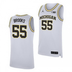 Michigan Wolverines Eli Brooks White Replica Jersey