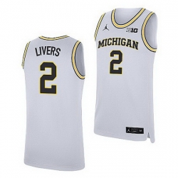 Michigan Wolverines Isaiah Livers White Replica Jersey