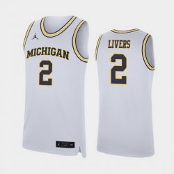 Michigan Wolverines Isaiah Livers White Replica Men'S Jersey