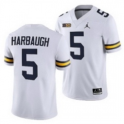 Michigan Wolverines Jim Harbaugh White National Award Winner Men Jersey