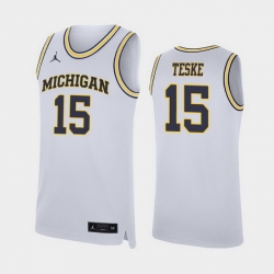 Michigan Wolverines Jon Teske White Replica Men'S Jersey