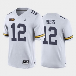 Michigan Wolverines Josh Ross White Away Men'S Jersey