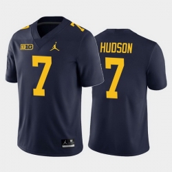 Michigan Wolverines Khaleke Hudson Navy Home Men'S Jersey