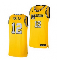 Michigan Wolverines Mike Smith Maize Retro Limited Basketball Jersey