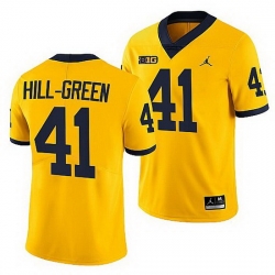 Michigan Wolverines Nikhai Hill Green Maize College Football Men Jersey