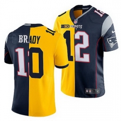 Michigan Wolverines Tom Brady Maize Navy Return New England Men Jersey