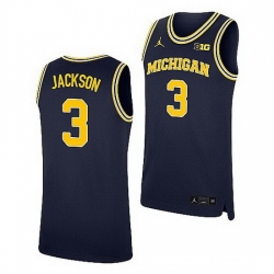 Michigan Wolverines Zeb Jackson Navy Replica College Basketball Jersey