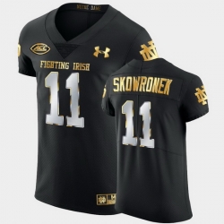 Men Notre Dame Fighting Irish Ben Skowronek Golden Edition Black Authentic Jersey