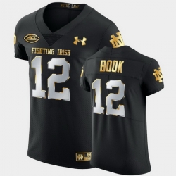 Men Notre Dame Fighting Irish Ian Book Golden Edition Black Authentic Jersey