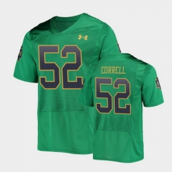 Men Notre Dame Fighting Irish Zeke Correll College Football Green Replica Jersey