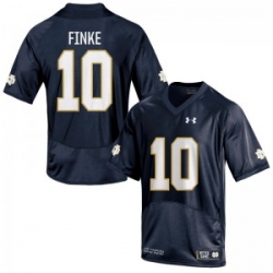 Men Under Armour 10 Replica Navy Blue Chris Finke Notre Dame Fighting Irish Alumni Football Jersey