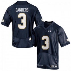 Men Under Armour 3 Limited Navy Blue C.J. Sanders Notre Dame Fighting Irish Alumni Football Jersey