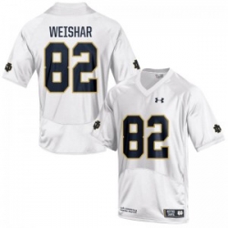 Men Under Armour 82 Replica White Nic Weishar Notre Dame Fighting Irish Alumni Football Jersey