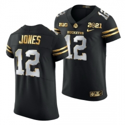 Ohio State Buckeyes Cardale Jones Black 2021 College Football Playoff Championship Golden Authentic Jersey