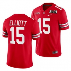 Ohio State Buckeyes Ezekiel Elliott Scarlet 2021 Sugar Bowl Champions College Football Playoff College Football Playoff Jersey