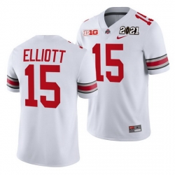 Ohio State Buckeyes Ezekiel Elliott White 2021 Sugar Bowl Champions College Football Playoff College Football Playoff Jersey 0