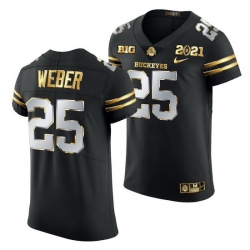 Ohio State Buckeyes Mike Weber Black 2021 College Football Playoff Championship Golden Authentic Jersey