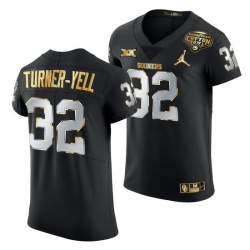 Oklahoma Sooners Delarrin Turner Yell Black 2020 Cotton Bowl Classic Golden Edition Jersey