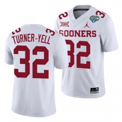 Oklahoma Sooners Delarrin Turner Yell White 2020 Cotton Bowl Classic College Football Jersey