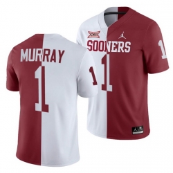 Oklahoma Sooners Kyler Murray White Crimson Split Men'S Jersey