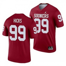 Oklahoma Sooners Marcus Hicks Crimson Legend Men'S Jersey