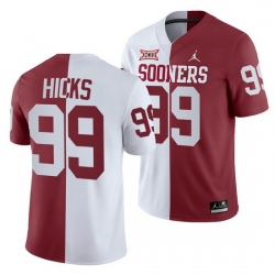 Oklahoma Sooners Marcus Hicks White Crimson Split Men'S Jersey