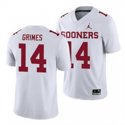 Oklahoma Sooners Reggie Grimes White Game Men'S Jersey