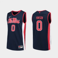 Men Ole Miss Rebels Blake Hinson Navy Replica College Basketball Jersey