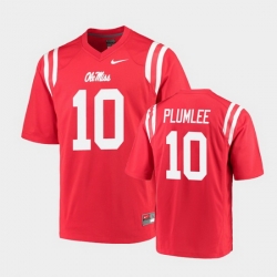 Men Ole Miss Rebels John Rhys Plumlee College Football Red Game Jersey