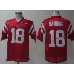 Ole Miss Rebels 18 Achie Manning Red College Football NCAA Jerseys