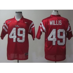 Ole Miss Rebels 49 Patrick Willis Red College Football NCAA Jerseys