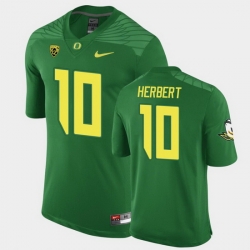 Men Oregon Ducks Justin Herbert Replica Green Game Football Jersey