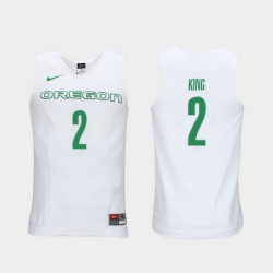 Men Oregon Ducks Louis King White Elite Authentic Performance College Basketball Jersey