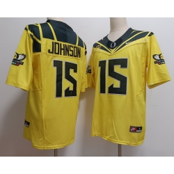 Oregon Ducks #15 Tez Johnson Yellow Stitched NCAA Football Jersey