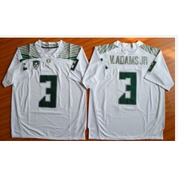 Oregon Ducks #3 Vernon Adams Jr. Olive White Stitched NCAA Jersey