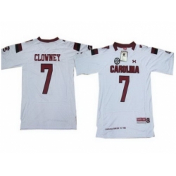 Under Armour South Carolina 7 Javedeon Clowney White New Style Jerseys with New SEC Patch