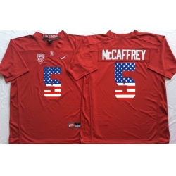 Stanford Cardinals 5 Christian McCaffrey Red USA Flag College Jersey